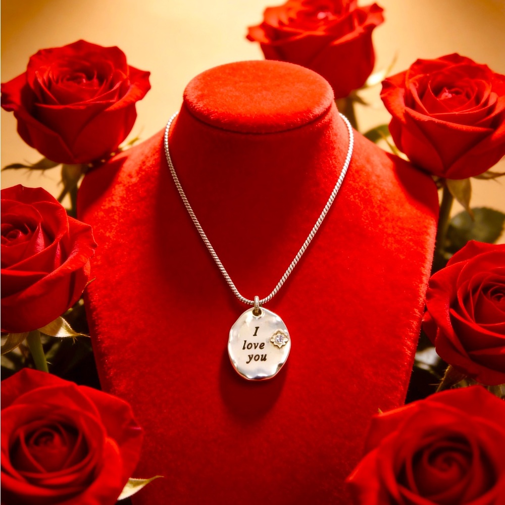 BRIGHTON Silver 'I Love You' Pendant Necklace